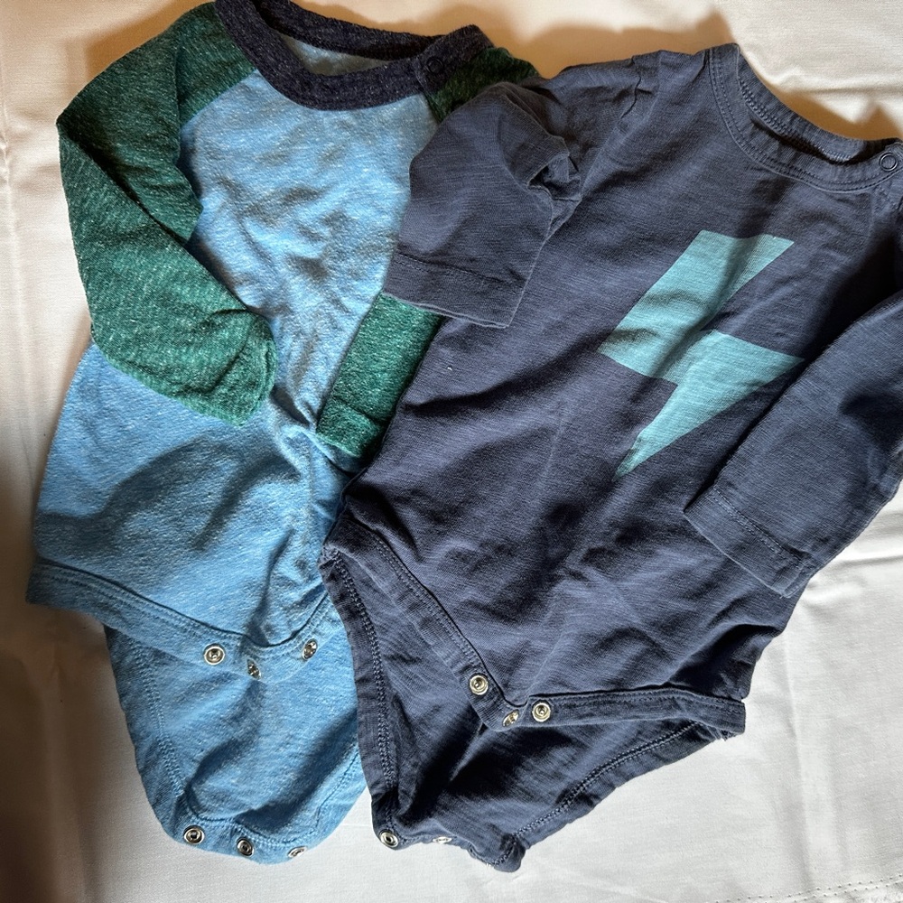 Two 0-3 primary onesies